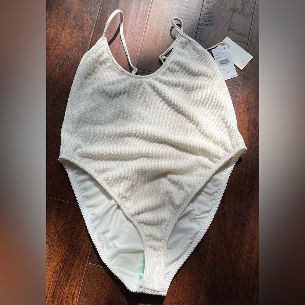 Good American Ivory Women's Swimsuit- 1piece 5/6 = 2X U Neckline MSRP $89 NWT